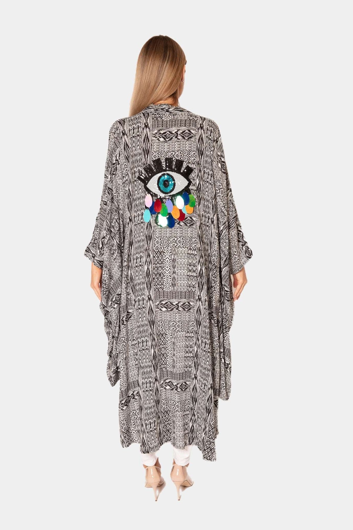 Signature Abaya With Evil Eye Paiet desert port