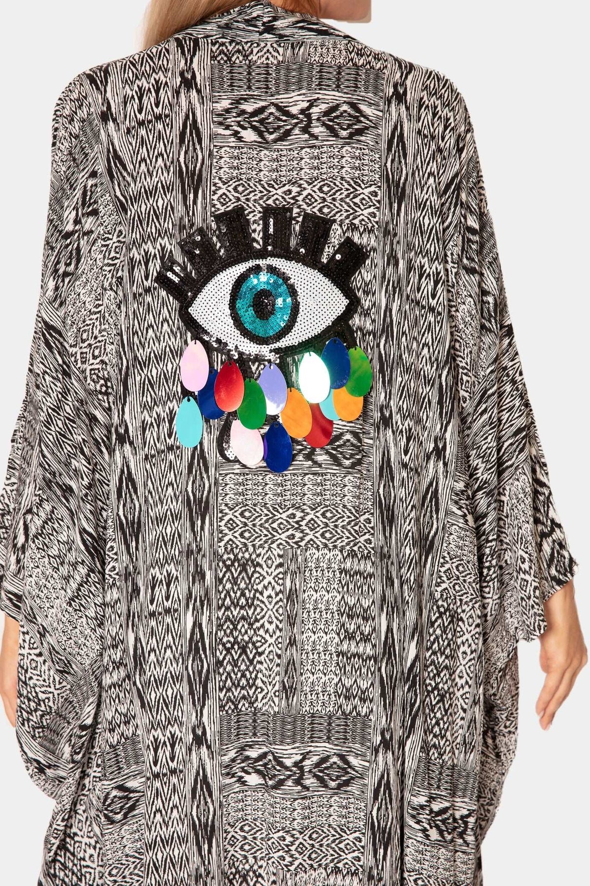 Signature Abaya With Evil Eye Paiet desert port