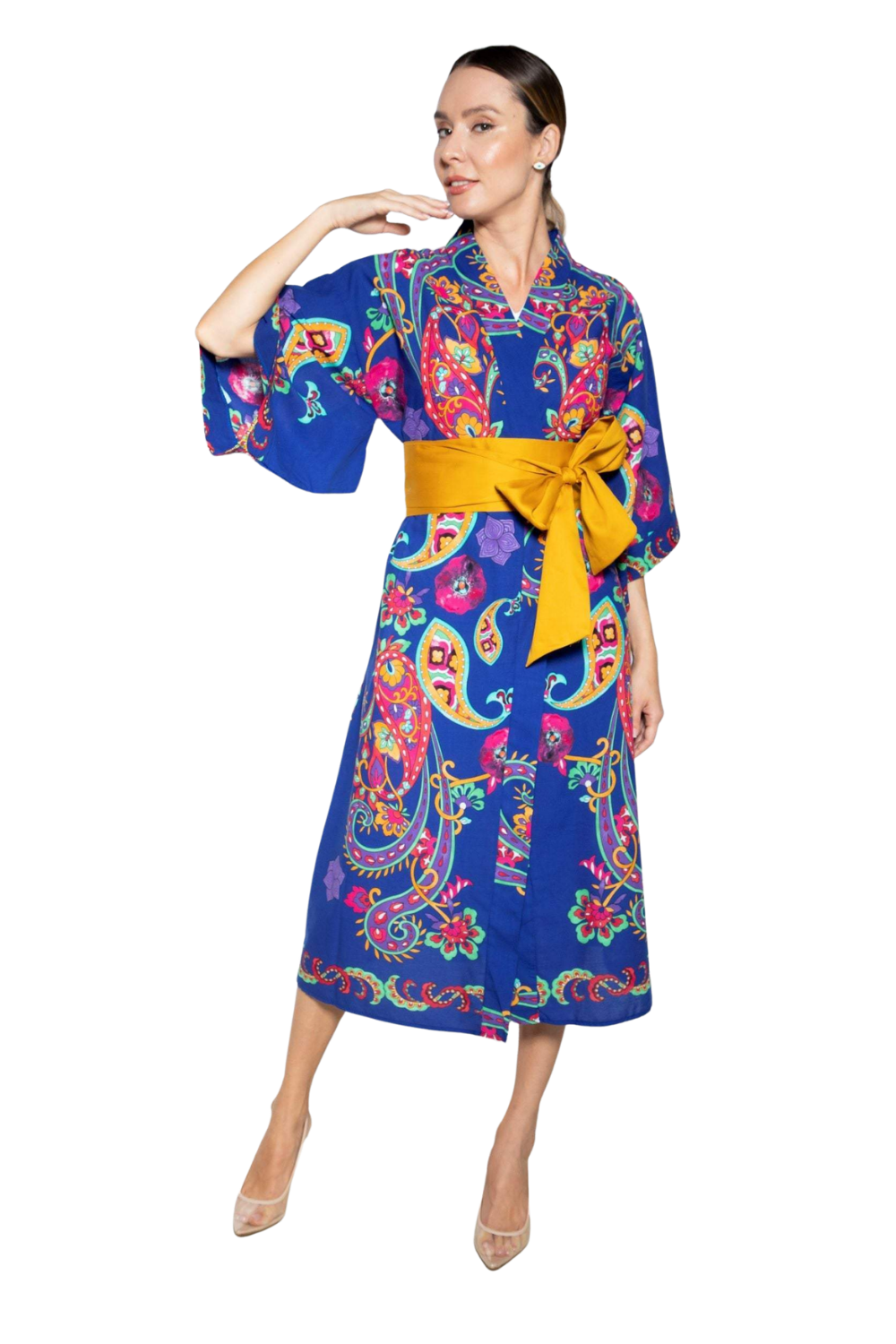 Blue Mosaic Open Abaya