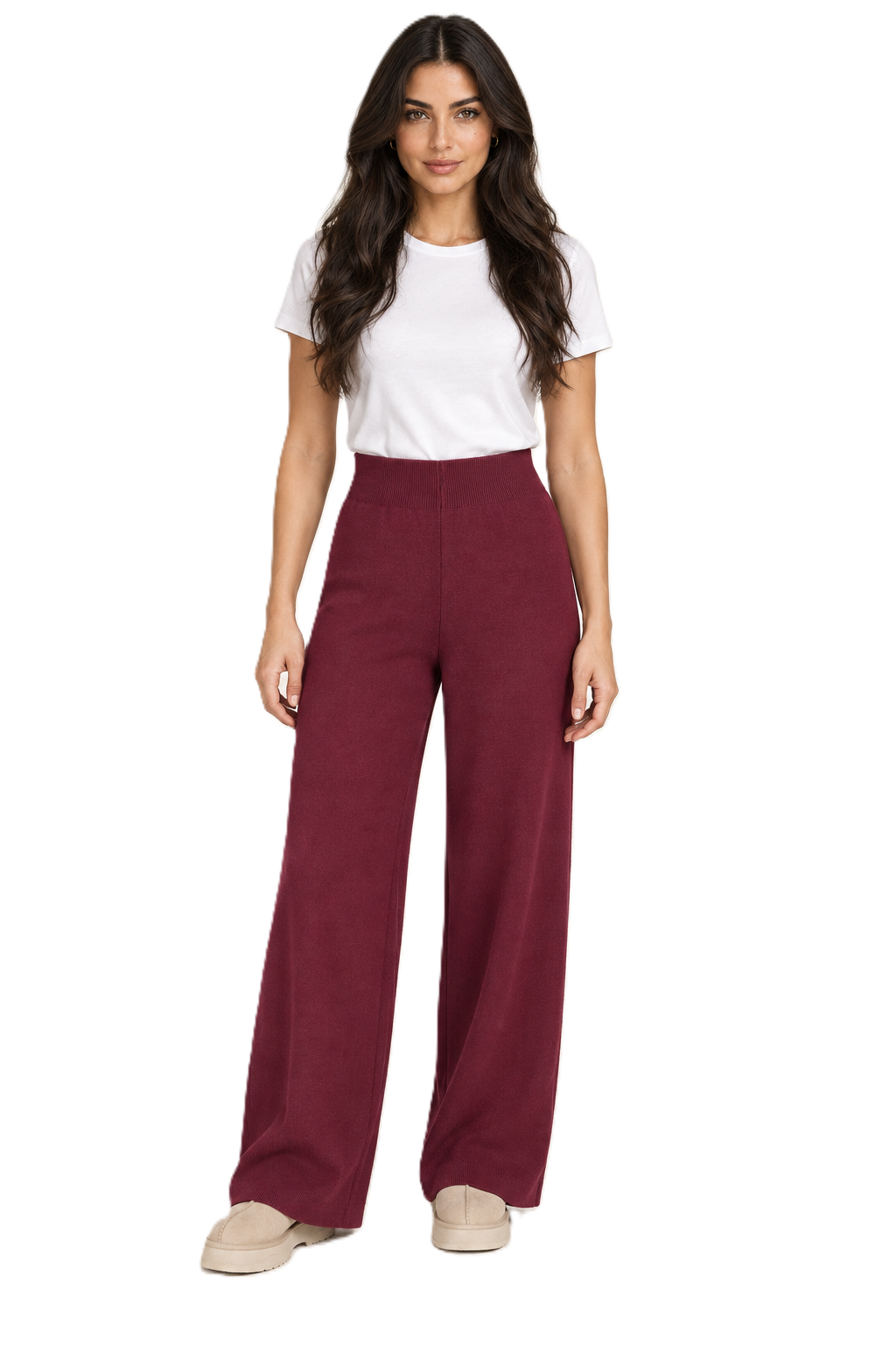 The Everyday Knit Pants - Burgundy