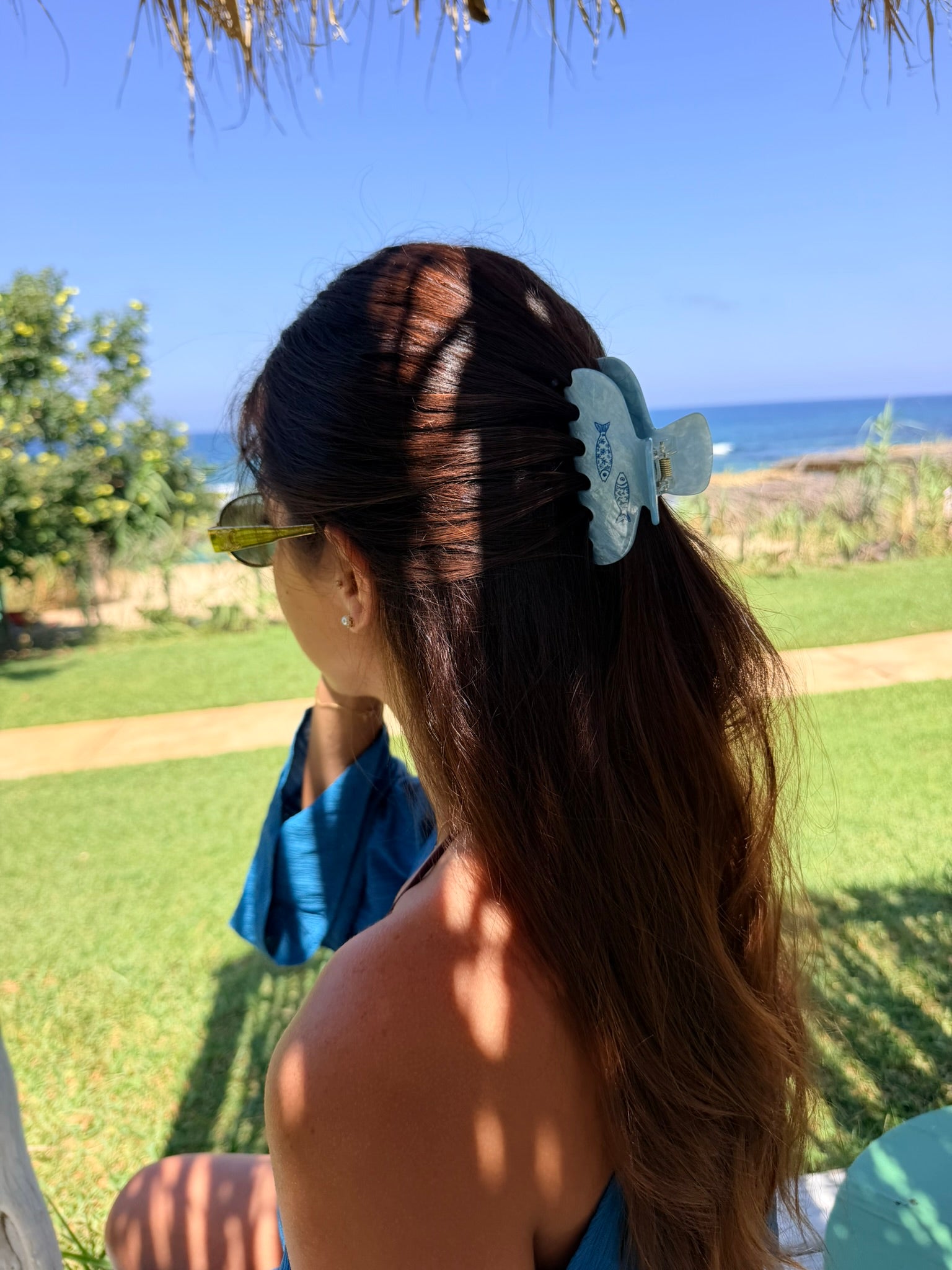 Blue Fish Hair Clip