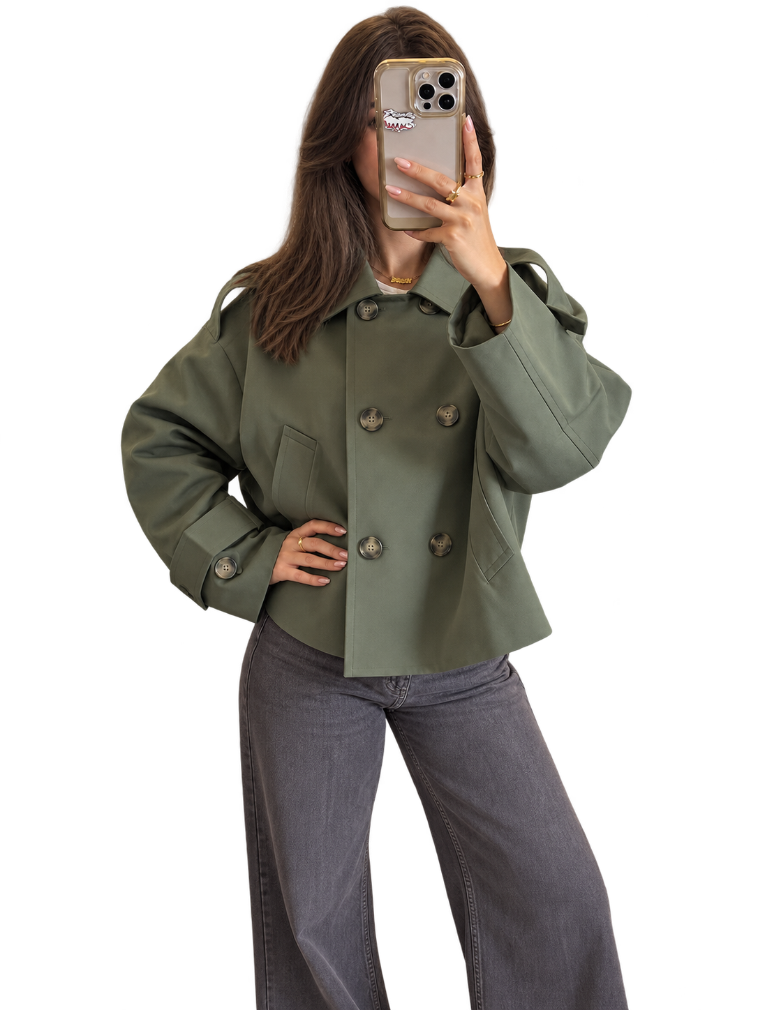 Olive Green Cropped Jacket