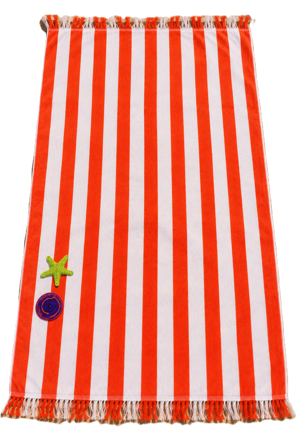 Stripe Orange Crochet Beach Towel