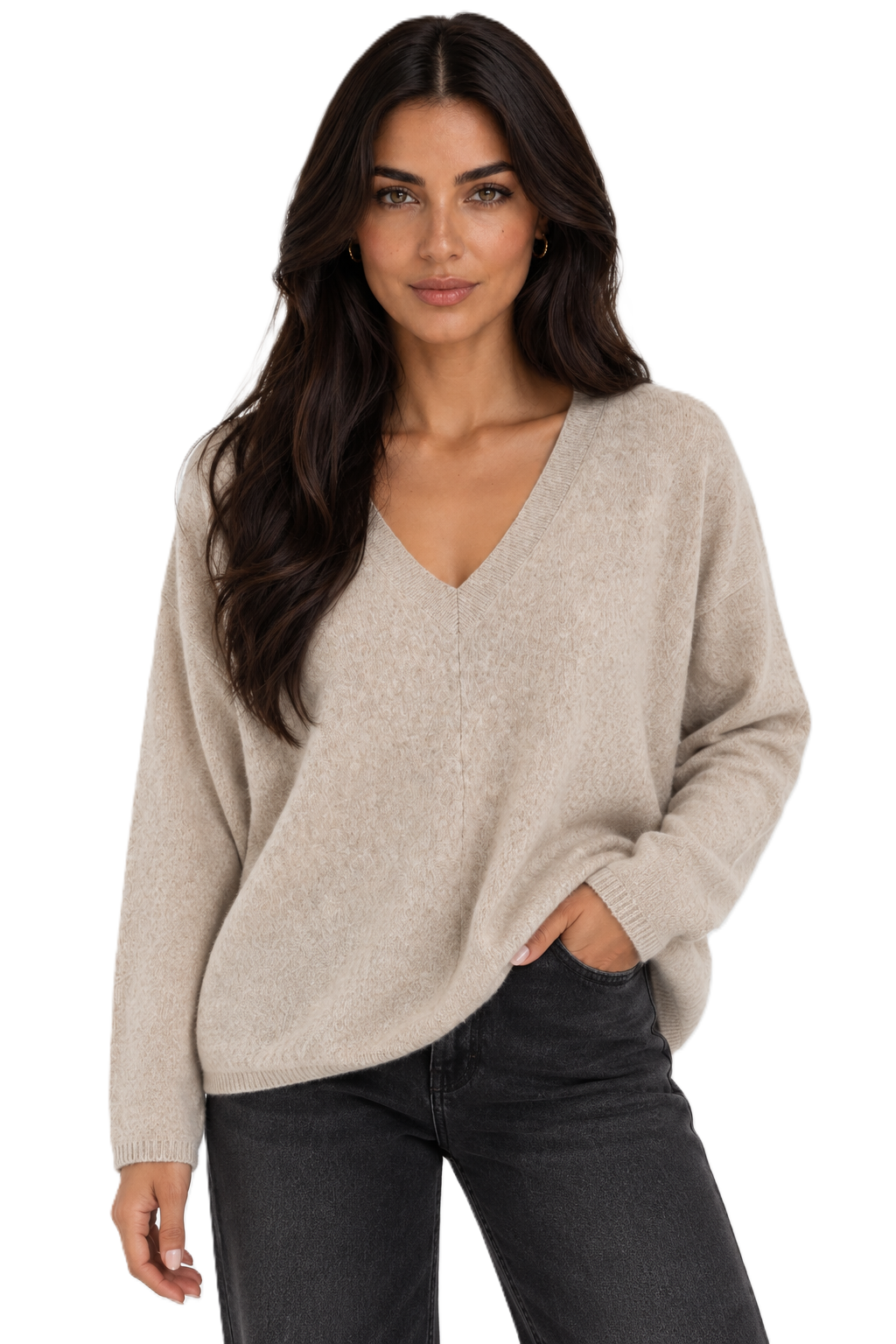 Beige Oversized Sweater