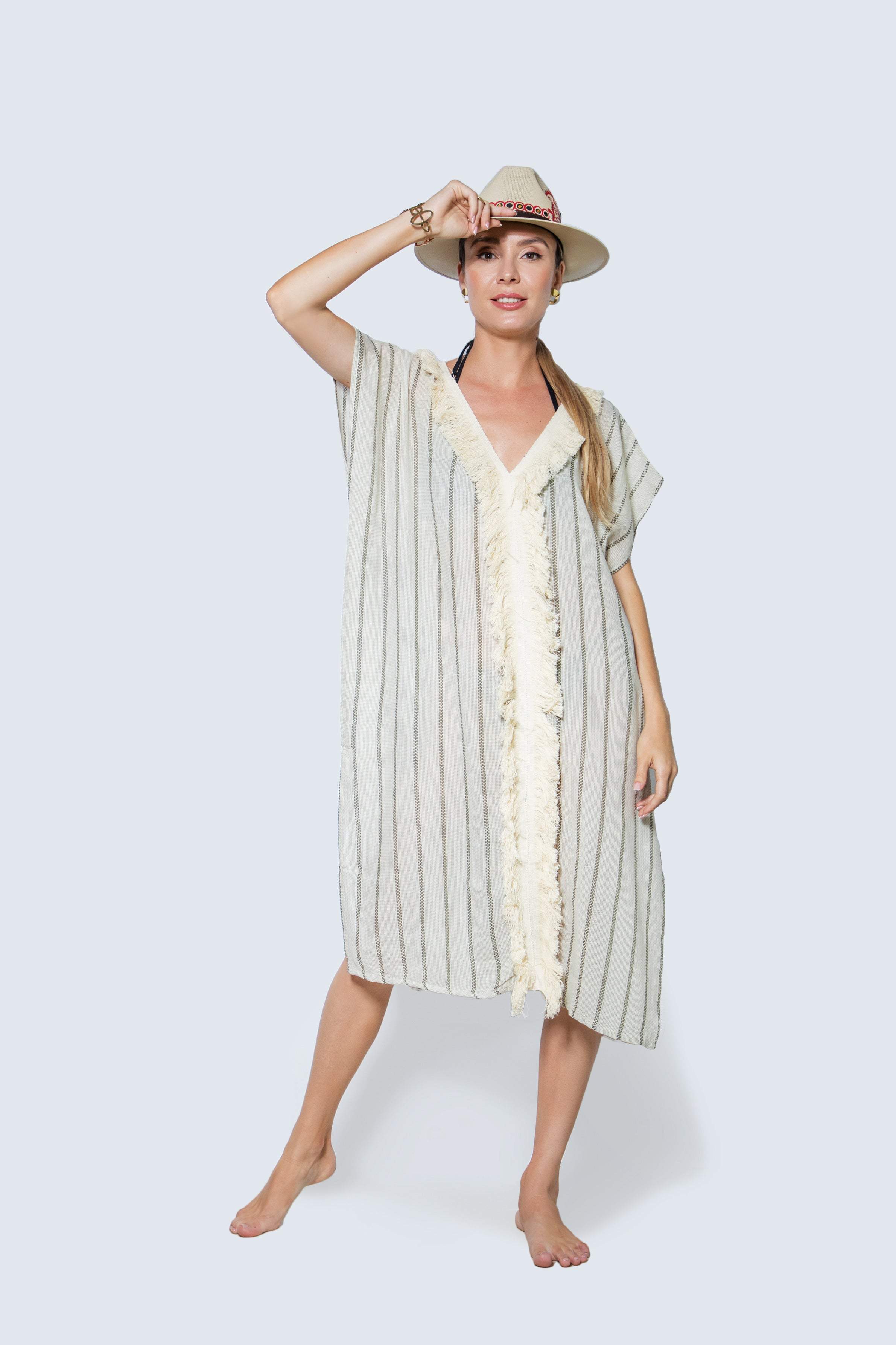 Rustic Grey Summer Beach Dress-Desert Port-dress