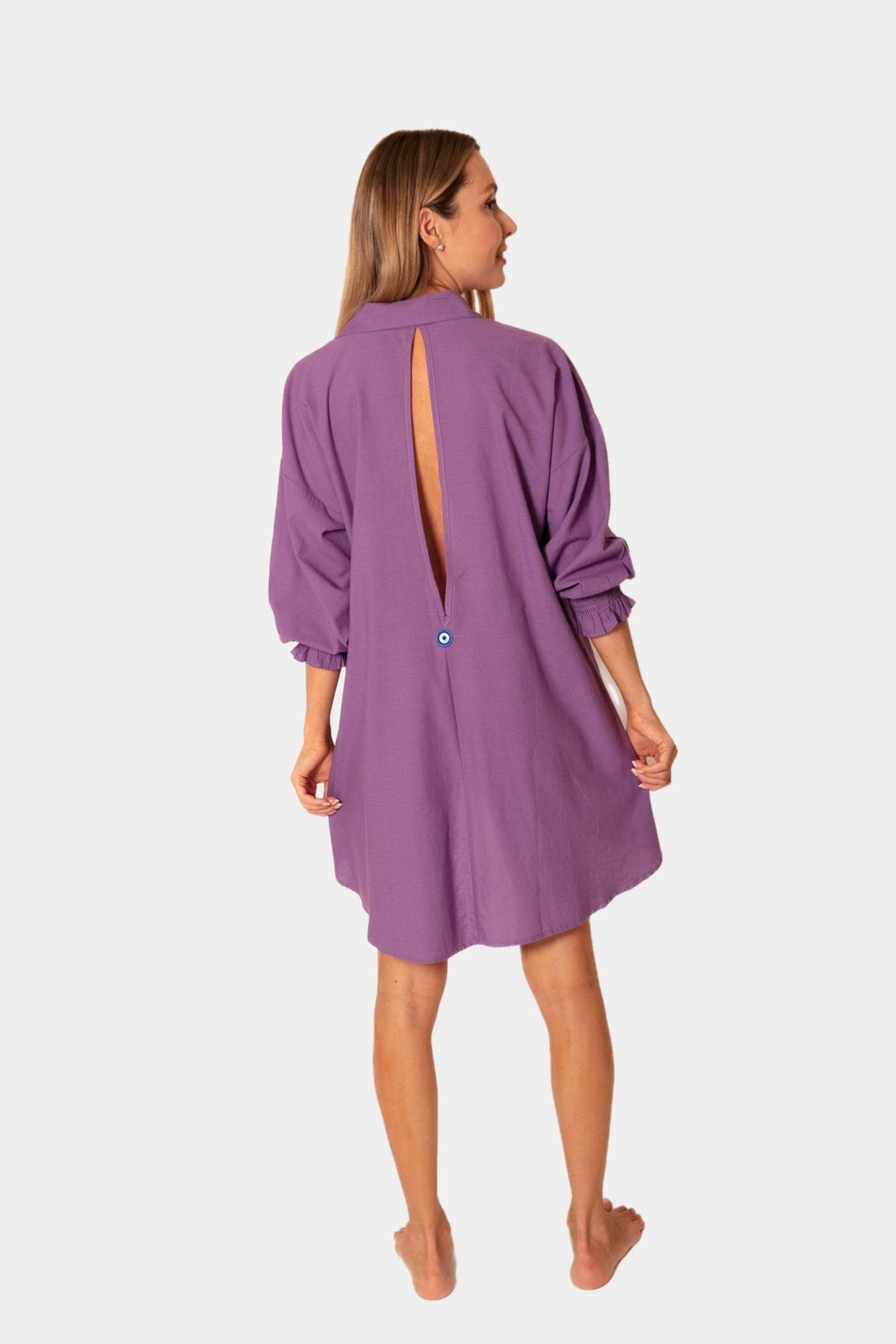 Purple Shirt Dress-desert port-dresses