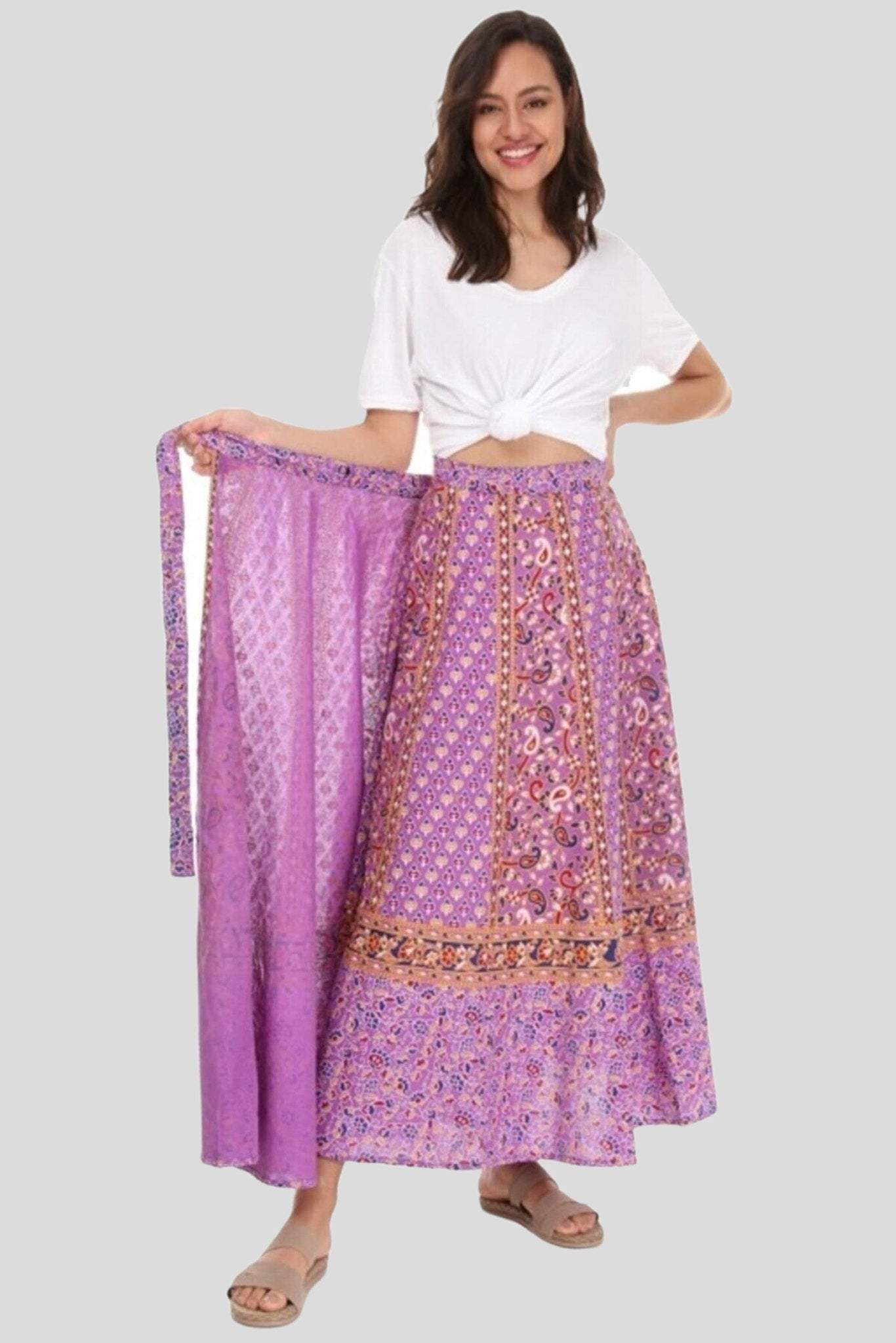 Ethnic Bohemian Wrap Skirt-Desert Port-Kaftan