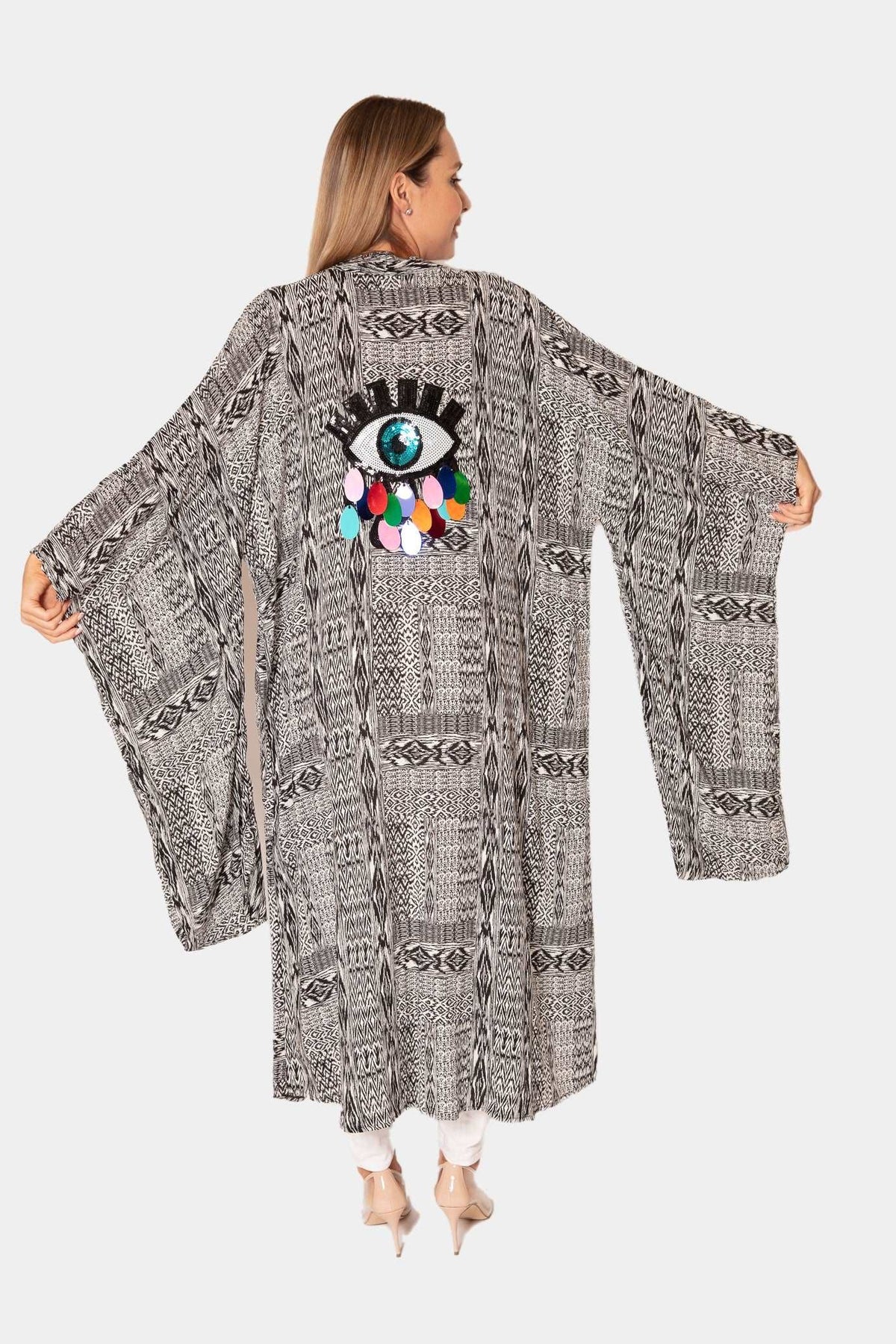 Signature Abaya With Evil Eye Paiet desert port