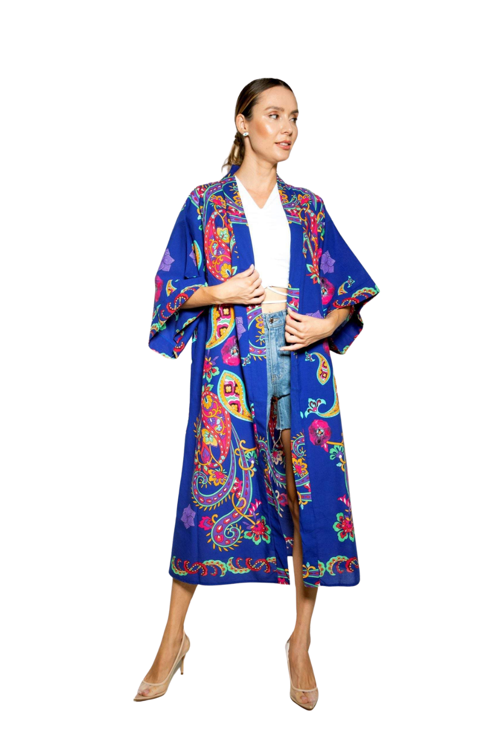 Blue Mosaic Open Abaya