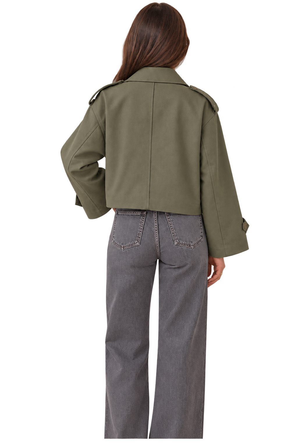 Olive Green Cropped Jacket