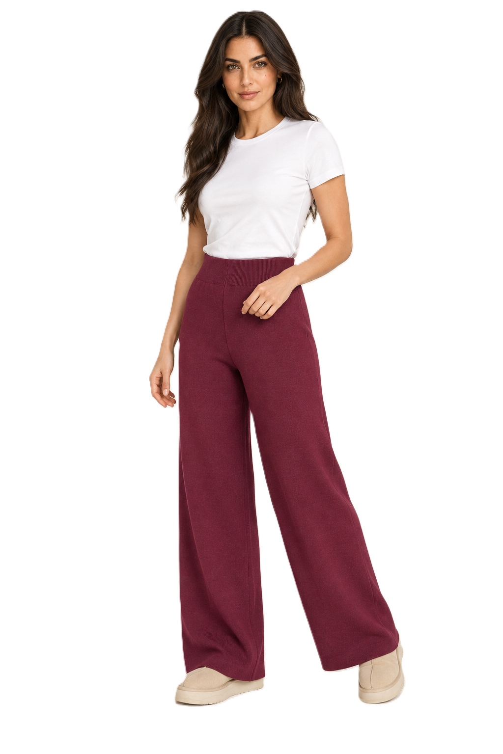 The Everyday Knit Pants -  Burgundy