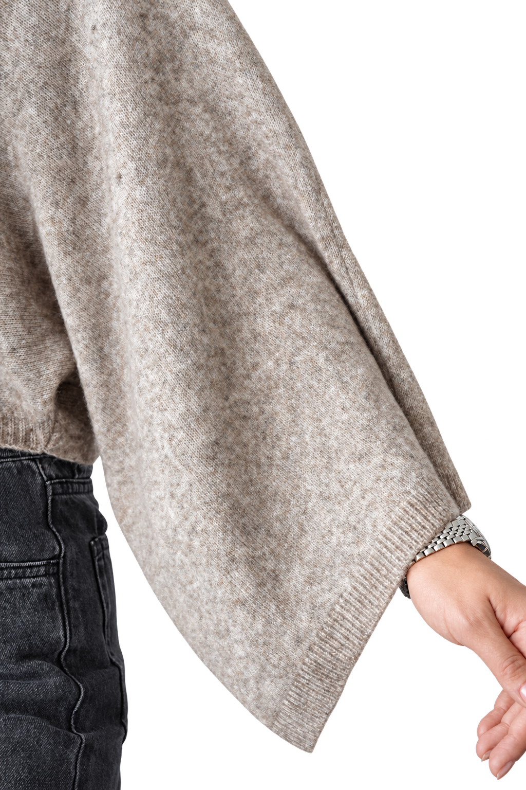 Beige Wide Sleeve Knit Top