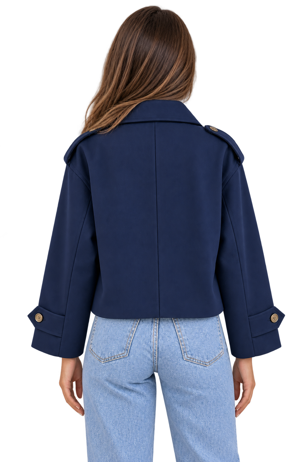 Navy Cropped Jacket