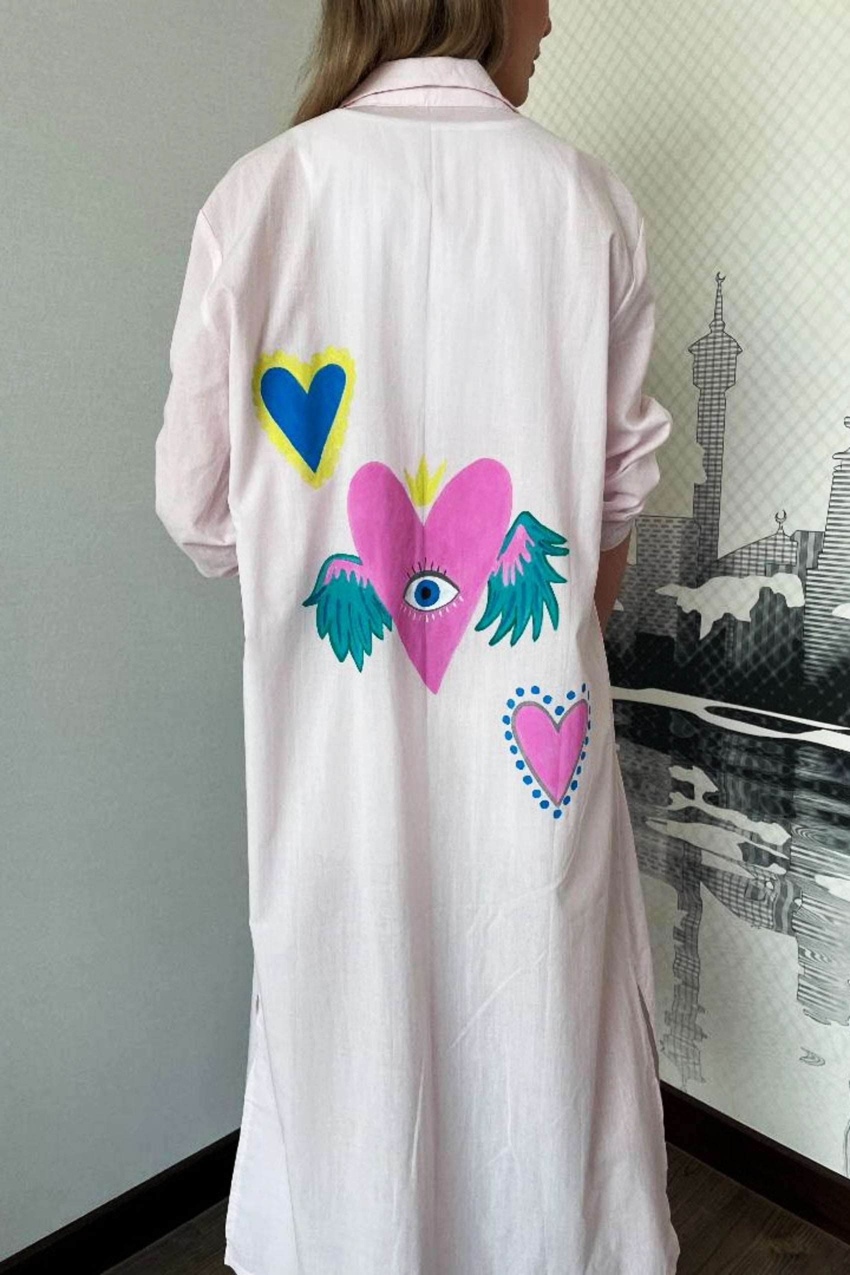 Hand Painted Long Shirt Abaya desert port قمصان عباية