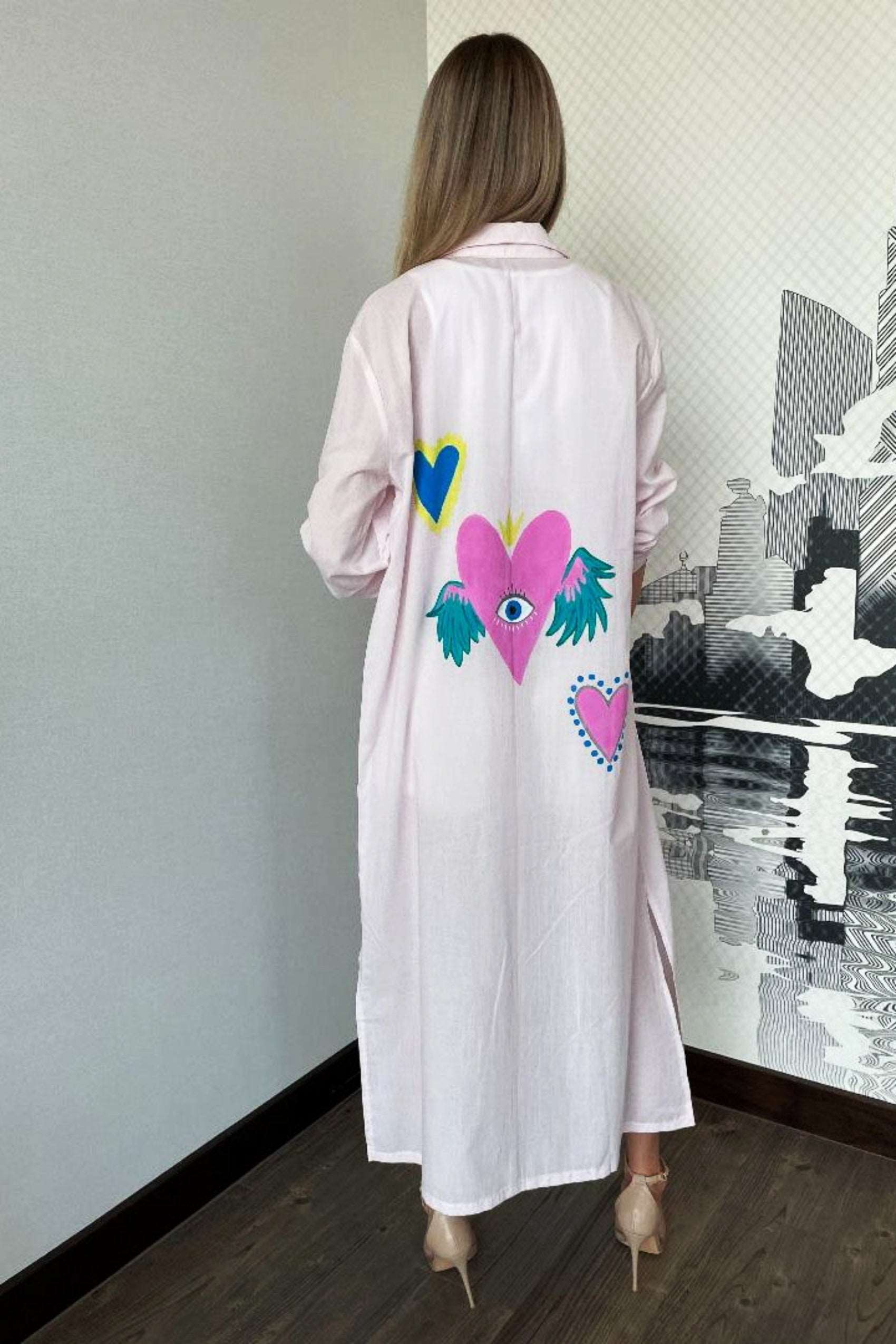 Hand Painted Long Shirt Abaya desert port قمصان عباية