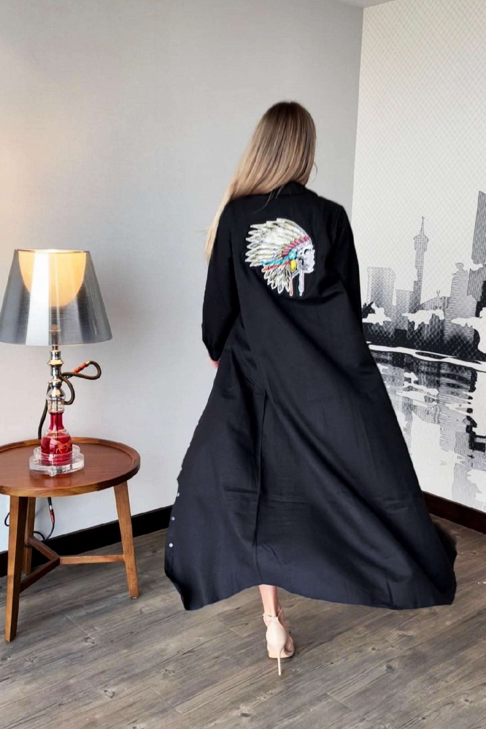 Indian Head Long Dress abaya desert port قمصان عباية