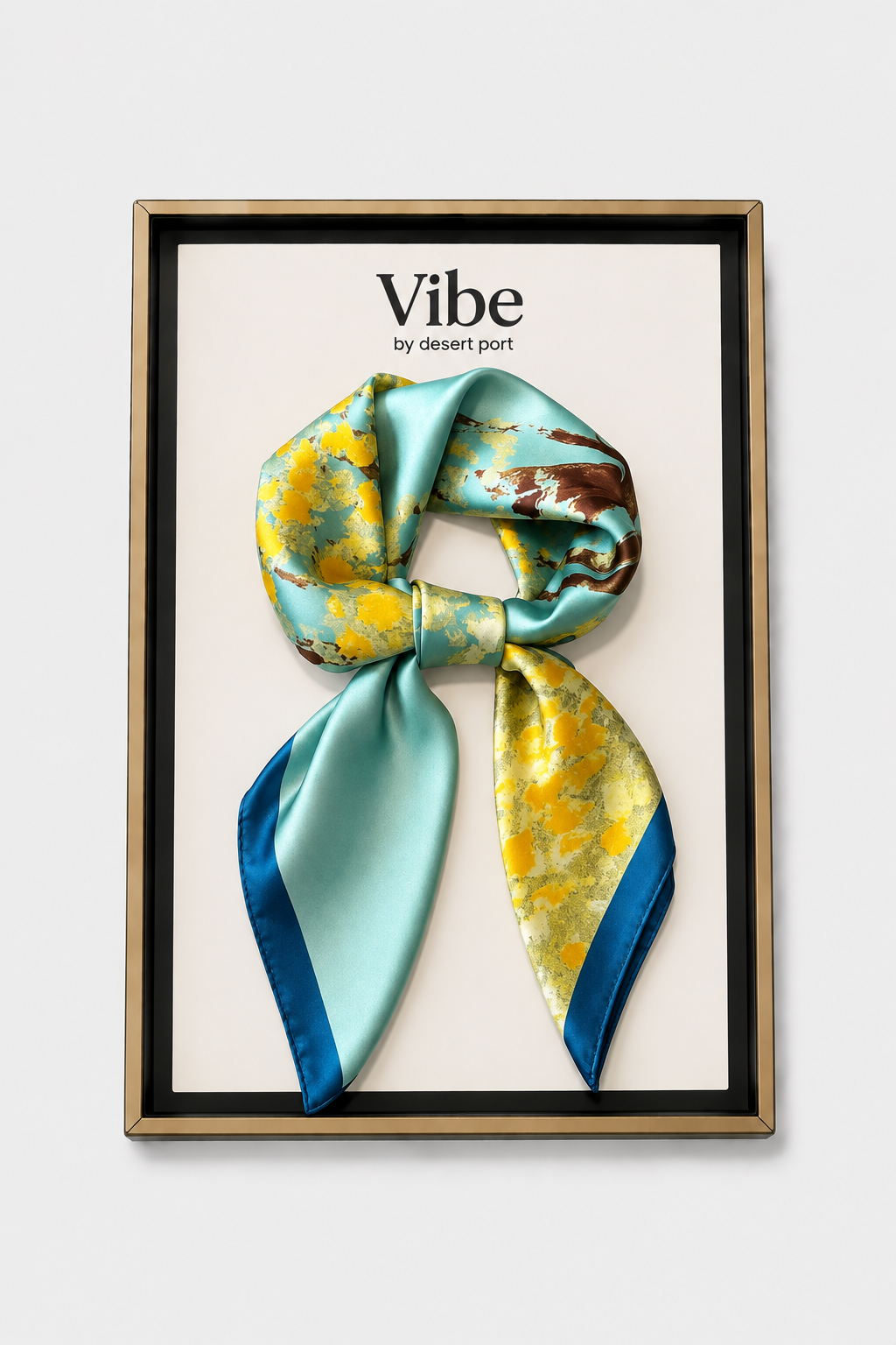 Aqua Bloom Silk Scarf