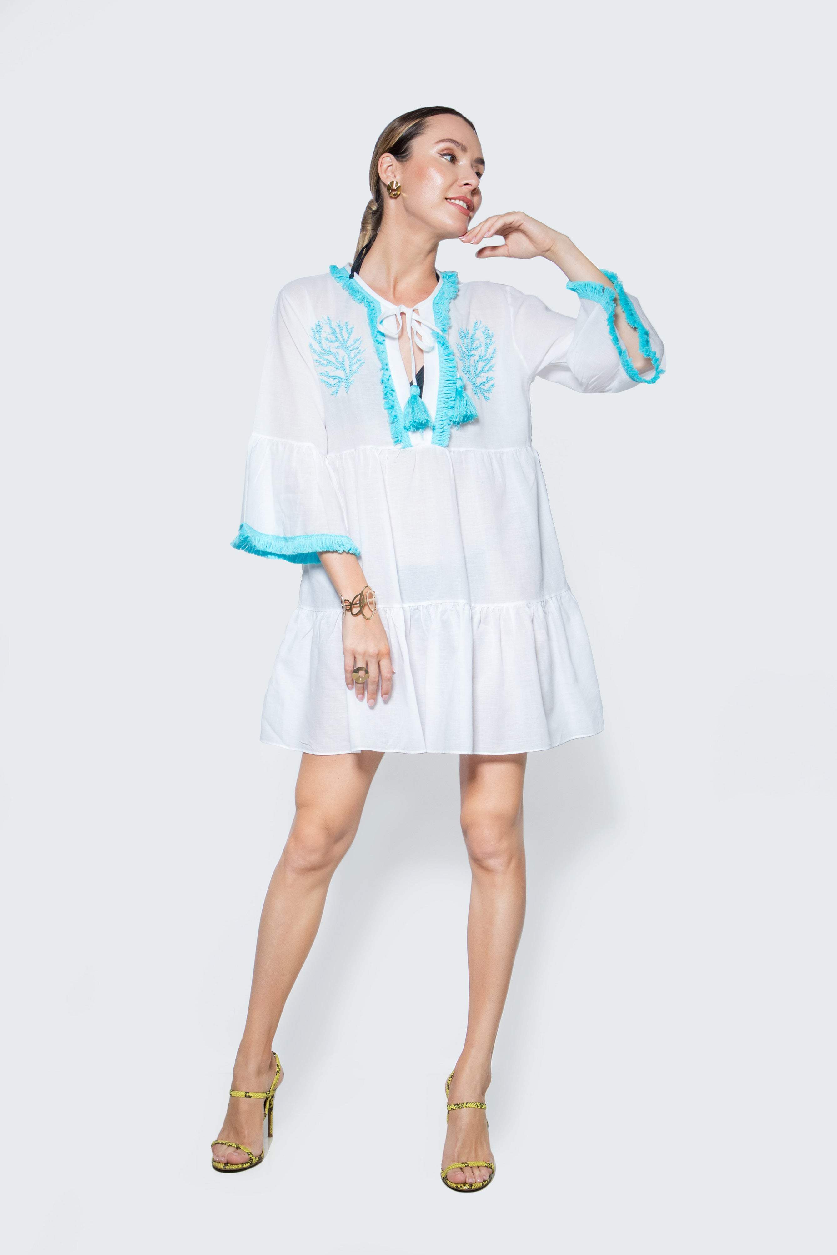 Summer Beaded Handmade Beach Dress-Desert Port-dresses