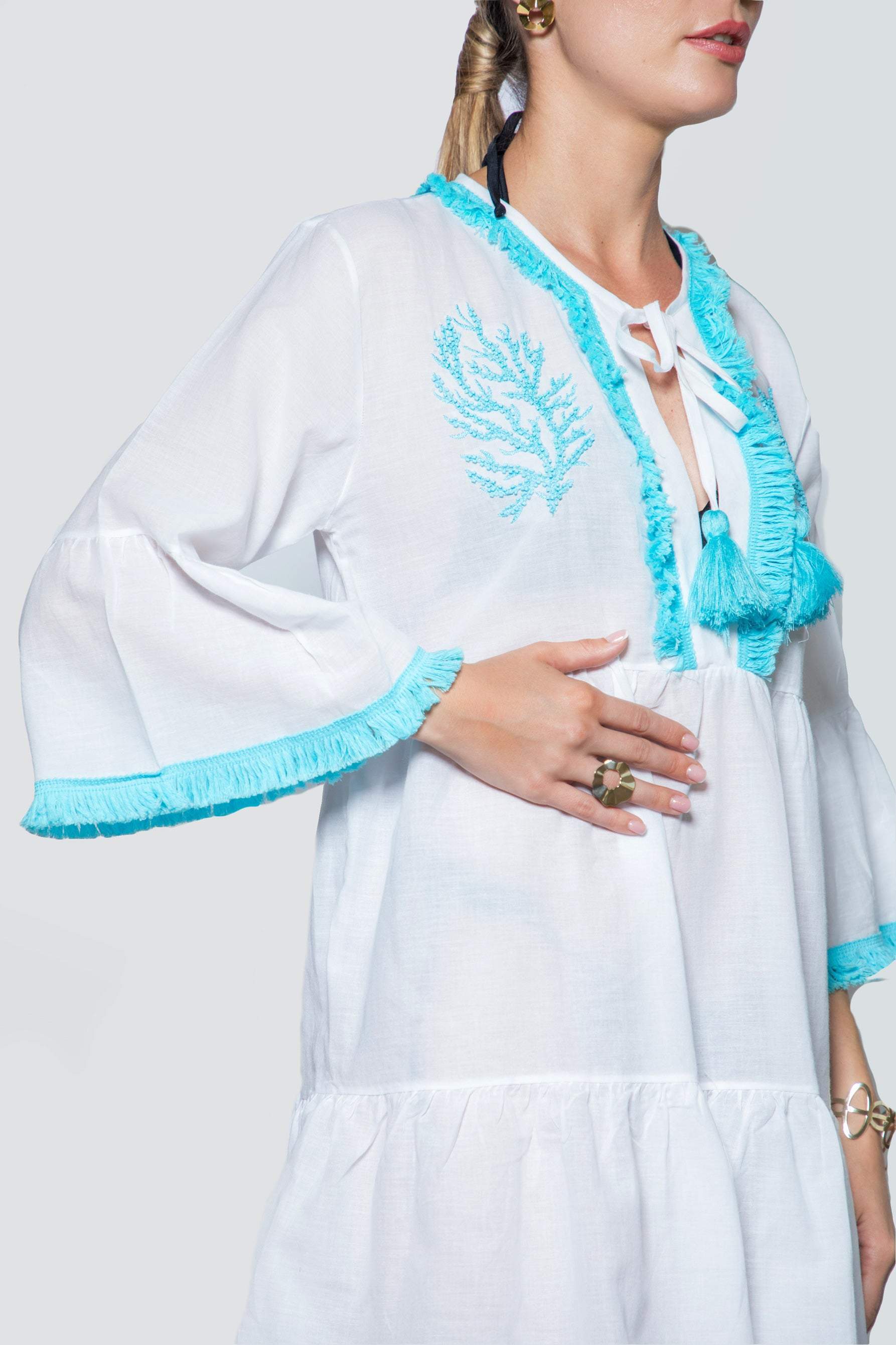 Summer Beaded Handmade Beach Dress-Desert Port-dresses