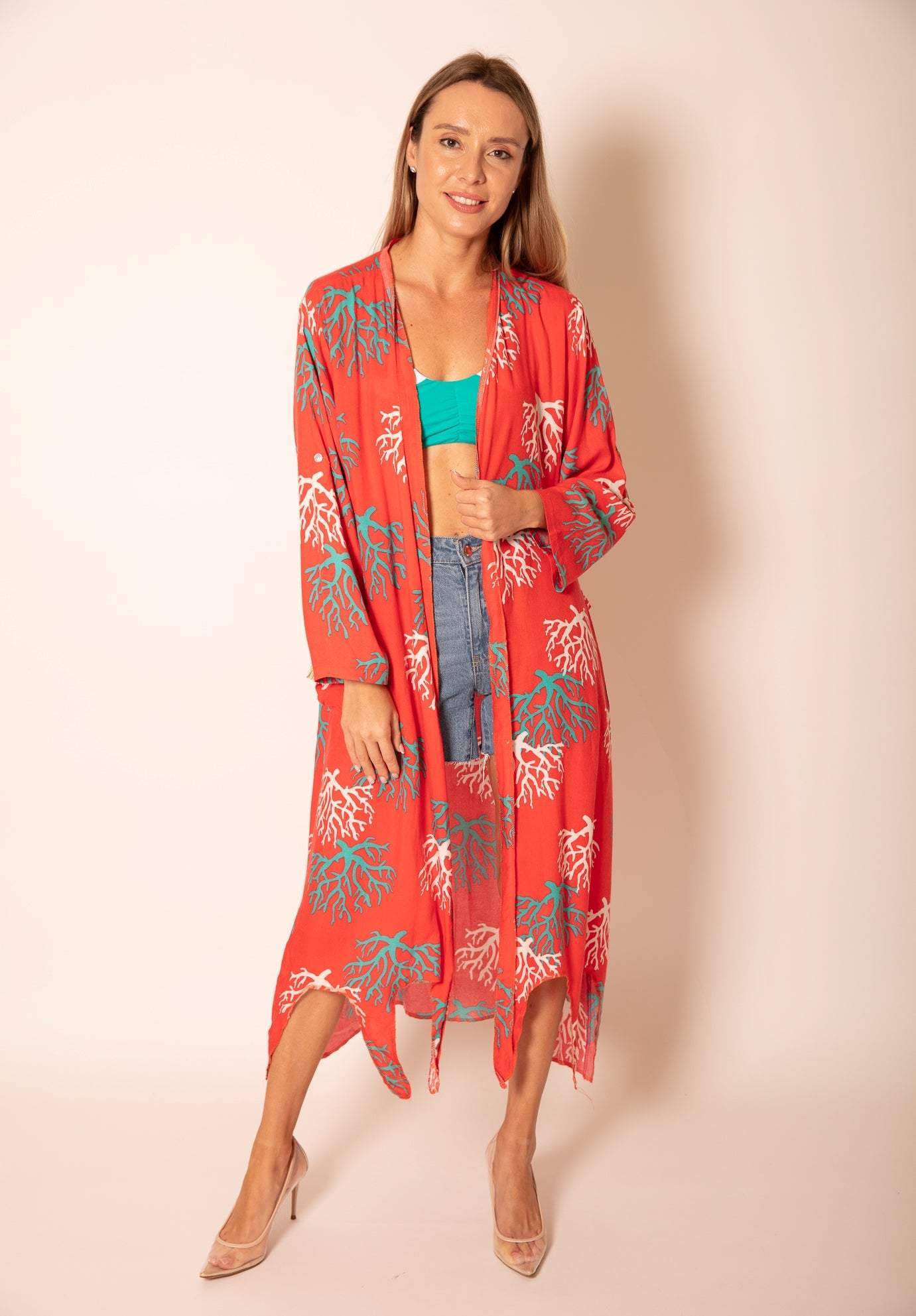 Coral Reefs Beach Coverup-desert port-new,Women Swimming Suit - مايوه نسائي