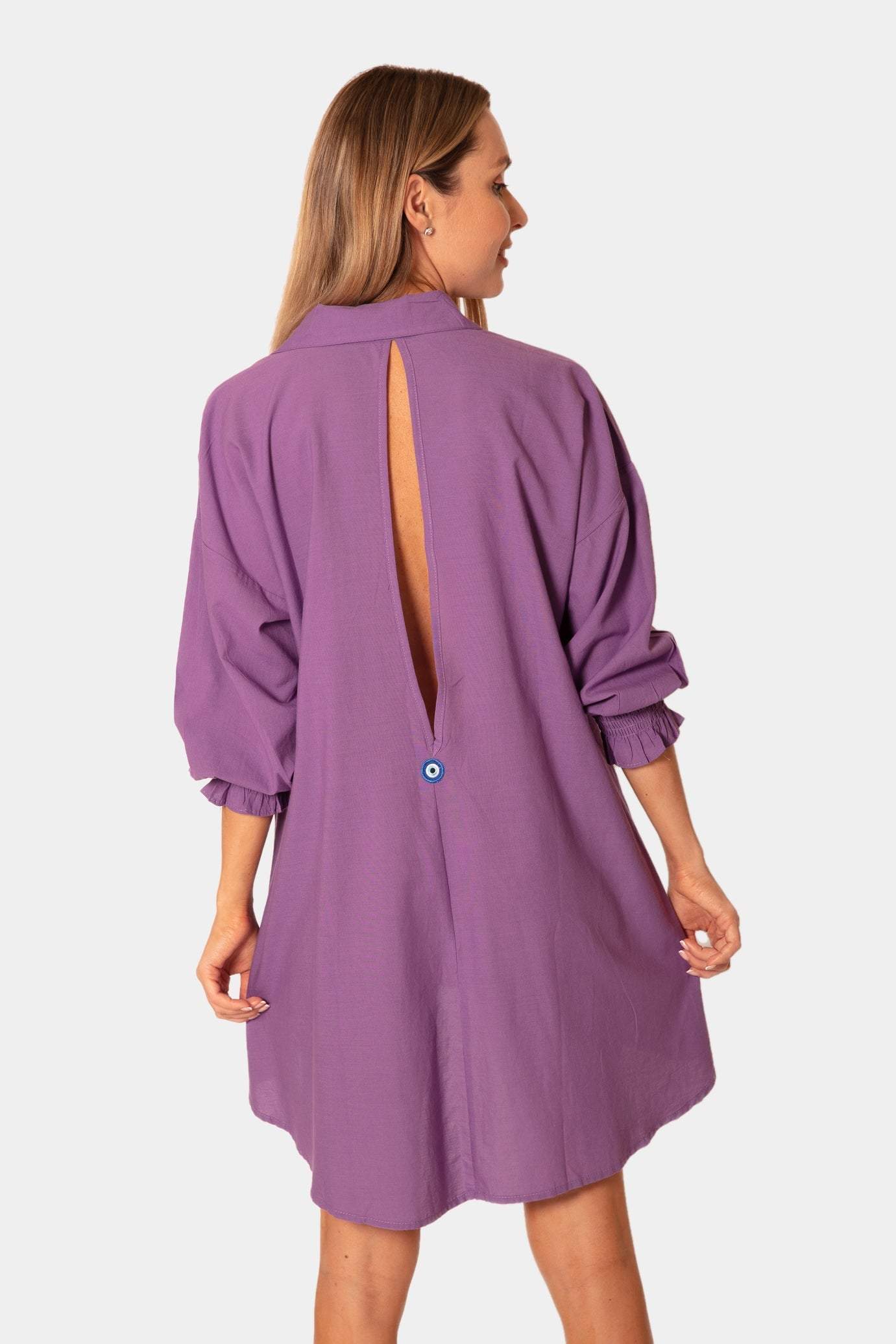Purple Shirt Dress-desert port-dresses