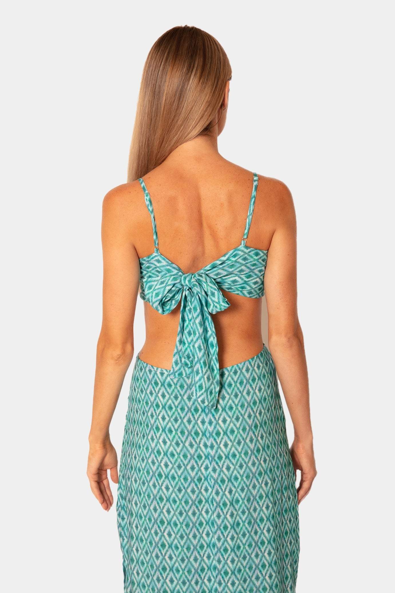 Geometric Patterned Cut Out Summer Dress desert port
