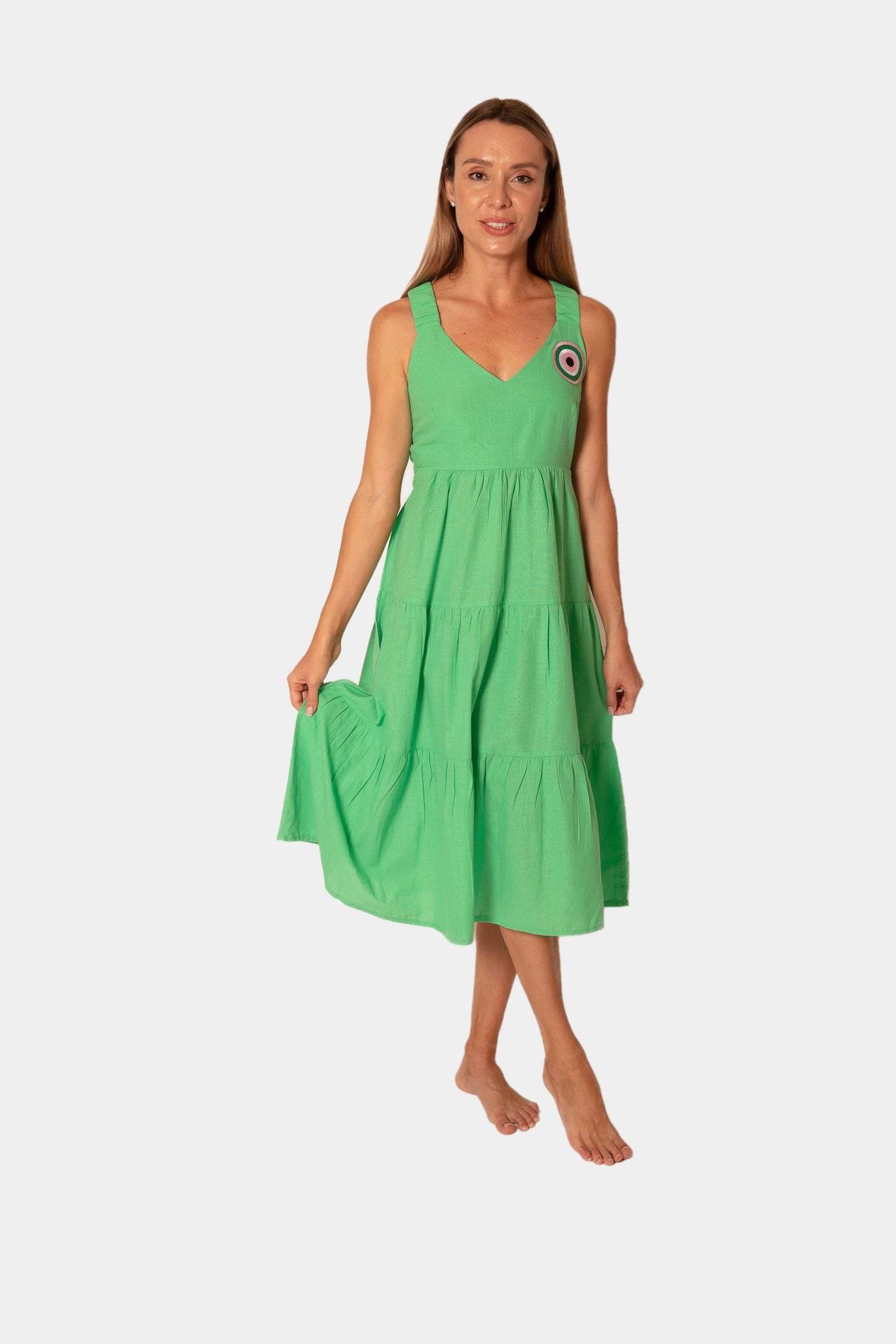 Green Backless Summer Dress desert port فساتين