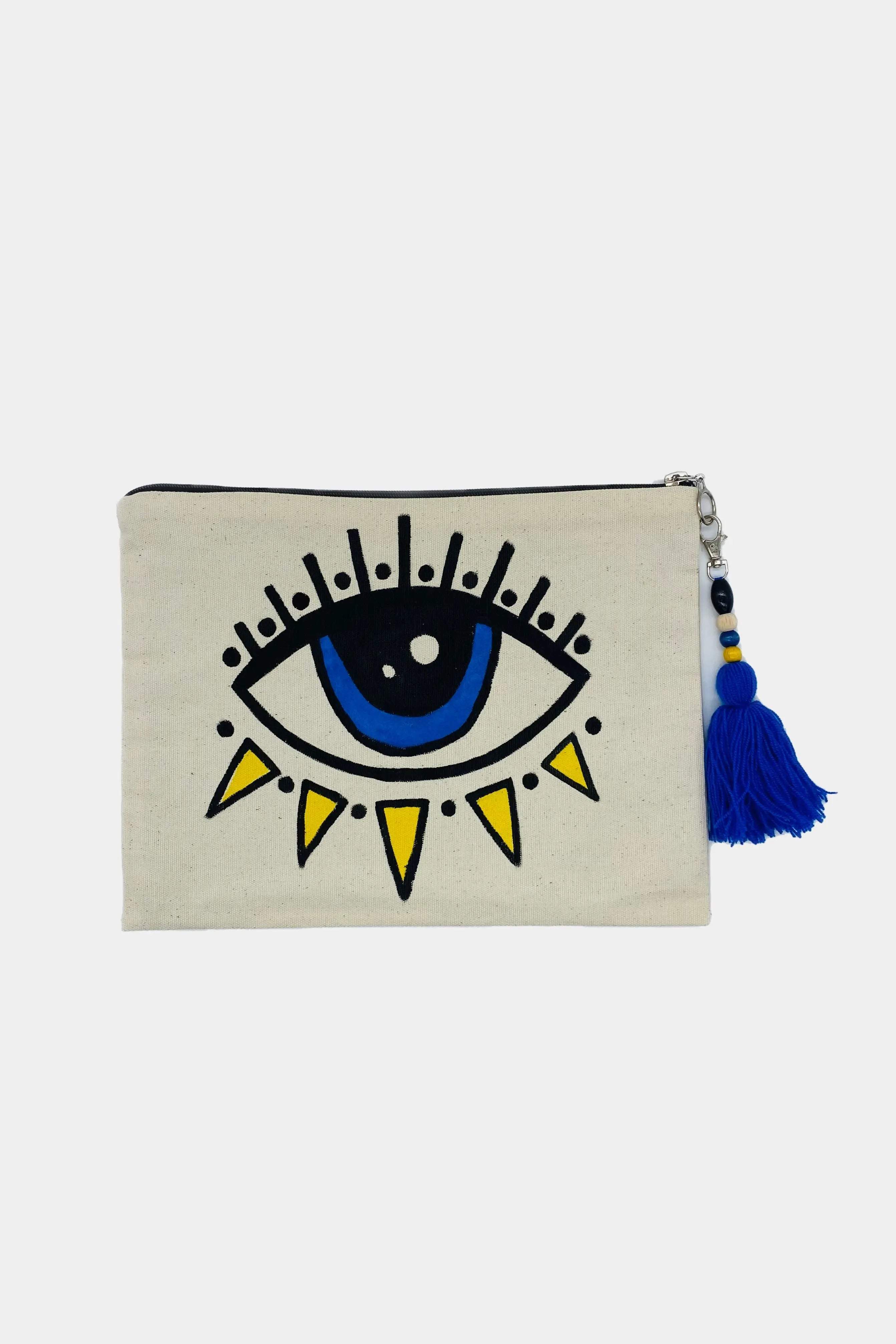Colorful hand-painted clutch bag - desert port. إكسسوارات