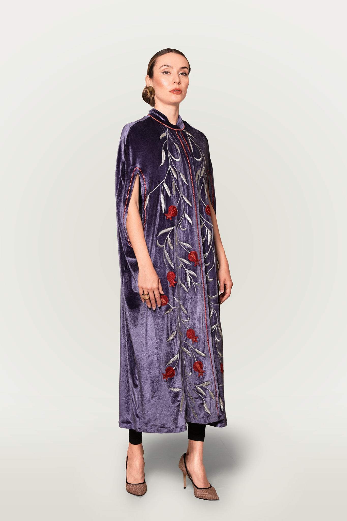Fashioness Line Velvet Modern Abaya Set-Desert Port-Abaya