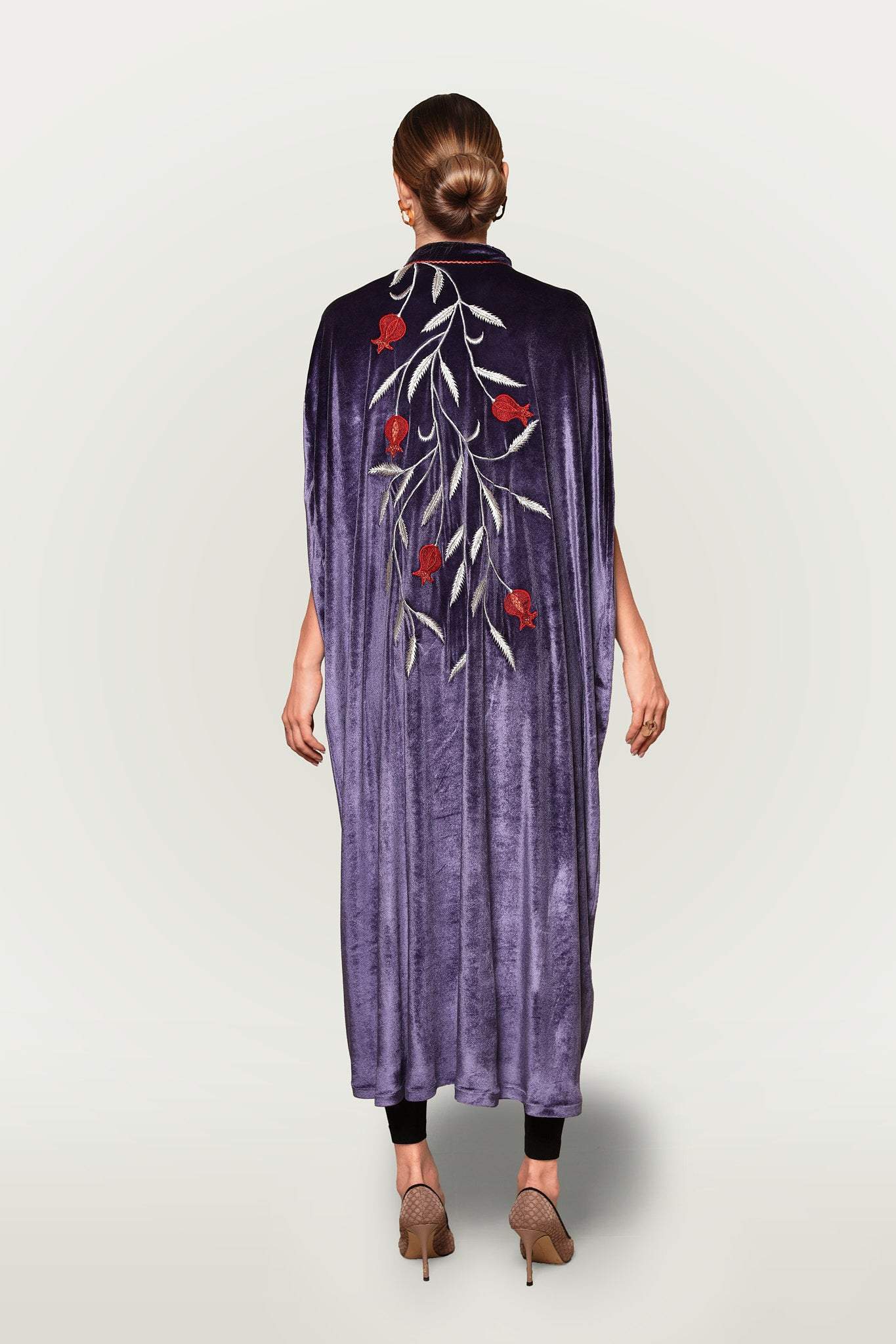 Fashioness Line Velvet Modern Abaya Set-Desert Port-Abaya