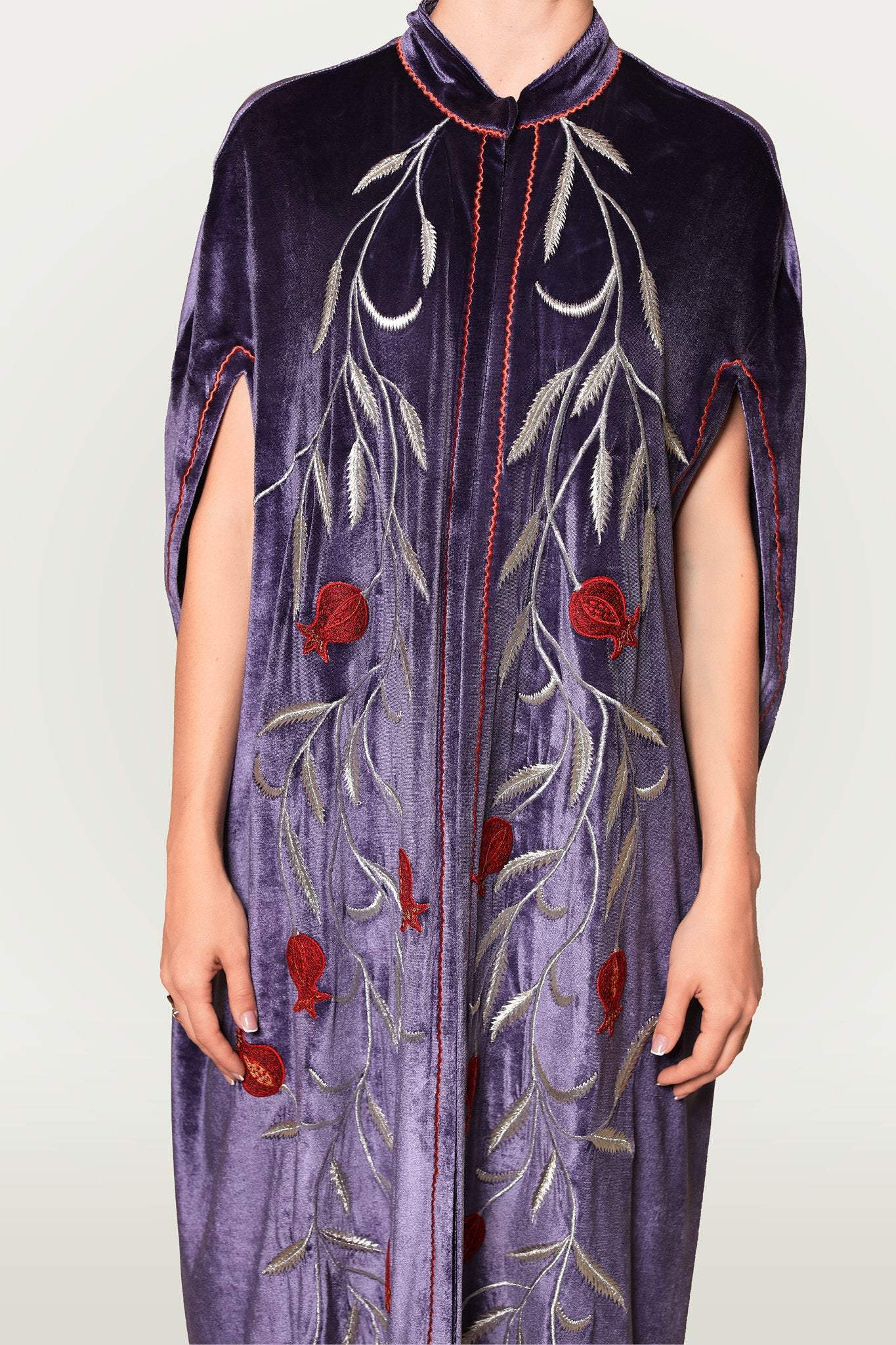Fashioness Line Velvet Modern Abaya Set-Desert Port-Abaya