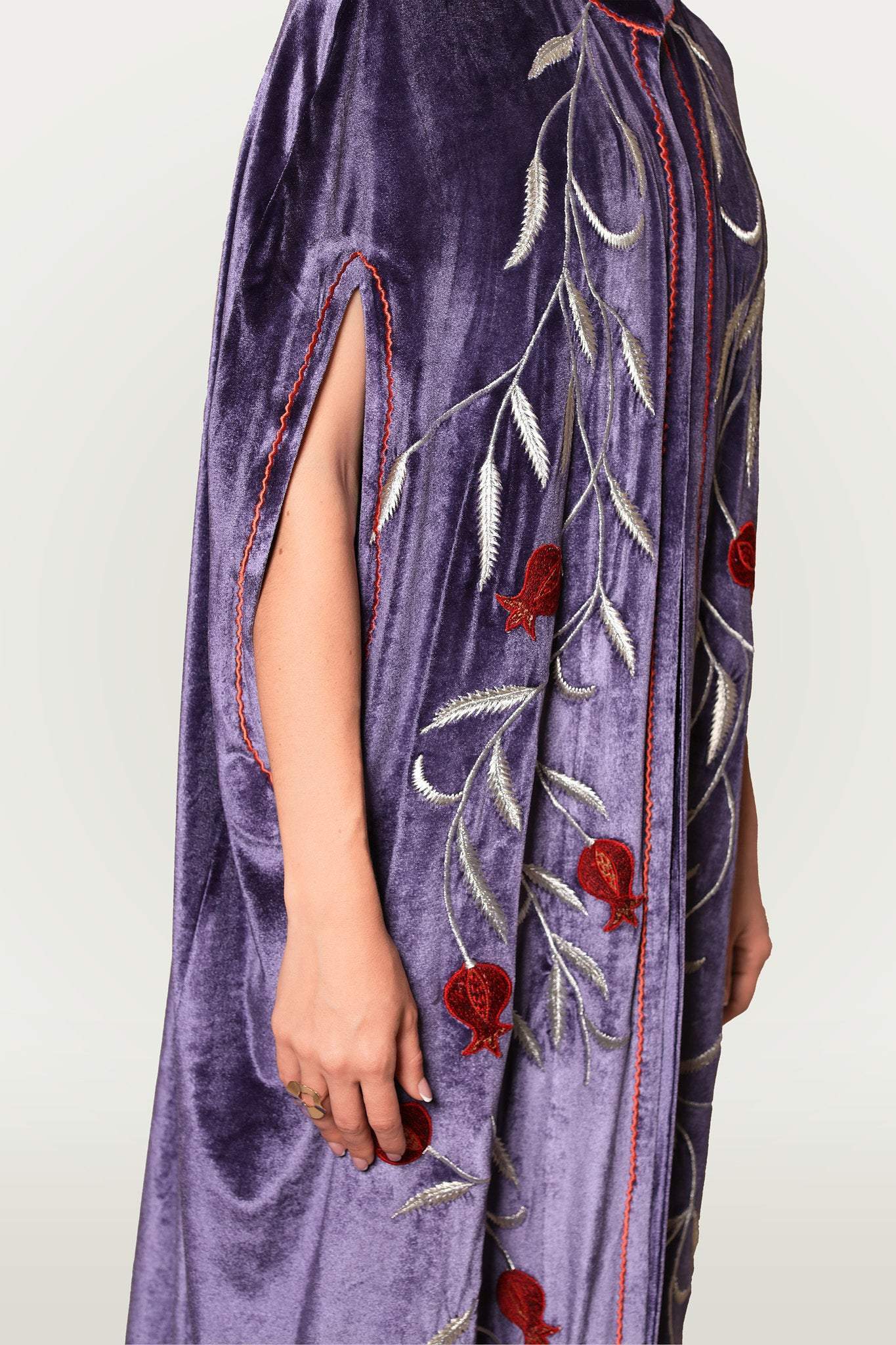 Fashioness Line Velvet Modern Abaya Set-Desert Port-Abaya