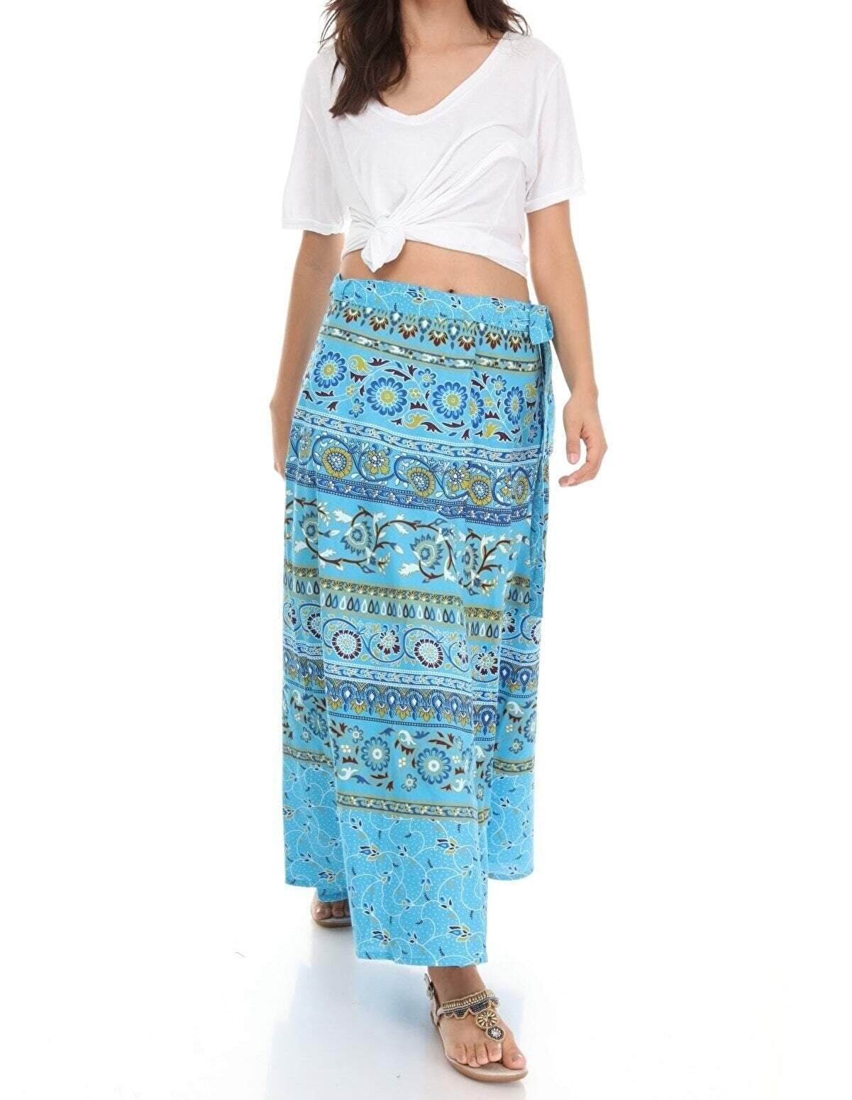 Ethnic Bohemian Wrap Skirt-Desert Port-Kaftan