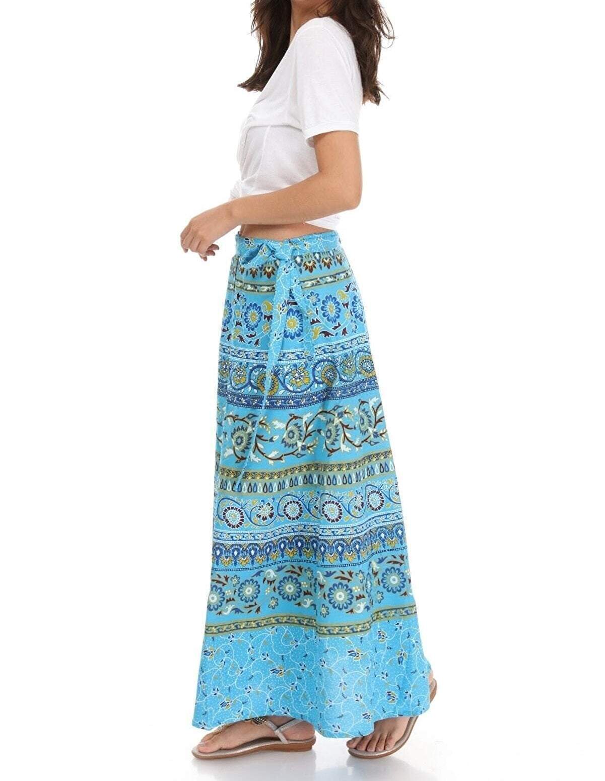 Ethnic Bohemian Wrap Skirt-Desert Port-Kaftan